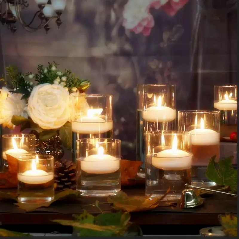 High Quality 3 Inch Floating Candle Water Paraffin Wax Candle Christmas Halloween Decorations