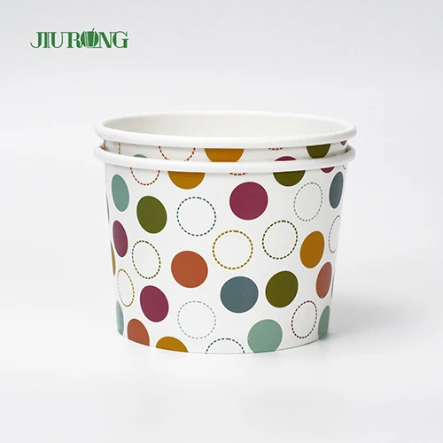 Custom Logo Printed Disposable 12 oz Coated Paper Ice Cream Cups