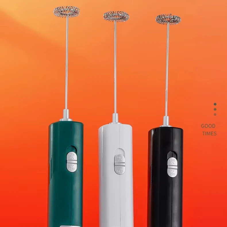 2024 Modern Electric battery operated stainless steel foam maker milk frother Milk mixer electric foam drink frother Egg Beater