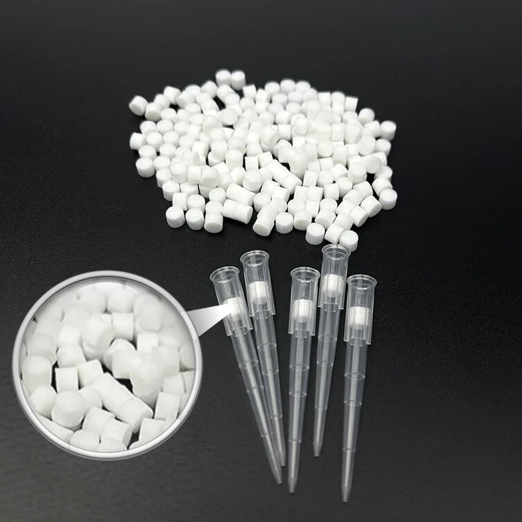 
High Quality Free Glue 1.5~32mm L Supplies Lab Sintered White Polyethylene Pe Filter Pipette Tips 