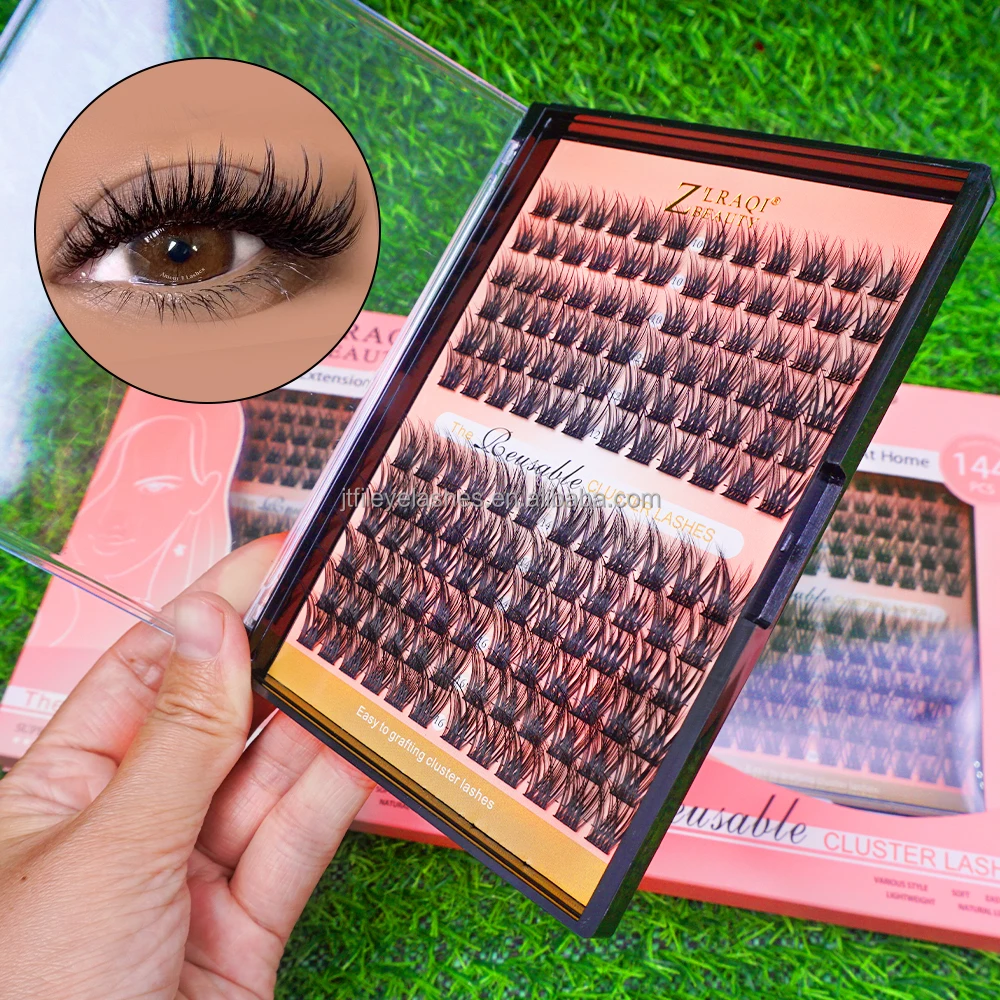 Custom 25mm Handmade Segment Lashes DIY Box Lash Cluster Kit Private Label Eyelash Clusters Tray for Makeup