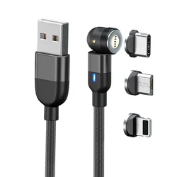 Нейлоновый 3 в 1 Магнитный Тип C 8Pin Micro Usb 5A оптовая продажа, прямоугольный адаптер для быстрой зарядки телефона, зарядный Usb-кабель