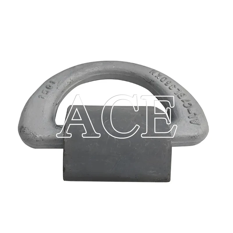 DNV GL Certified Galvanized Heavy Duty 50 Ton Container Lashing Forged D Ring with Clamp