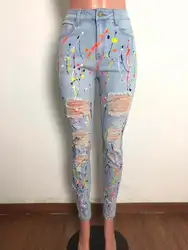 Factory wholesale slim skinny women long jeans fashion high waist elastic stretch ladies jeans