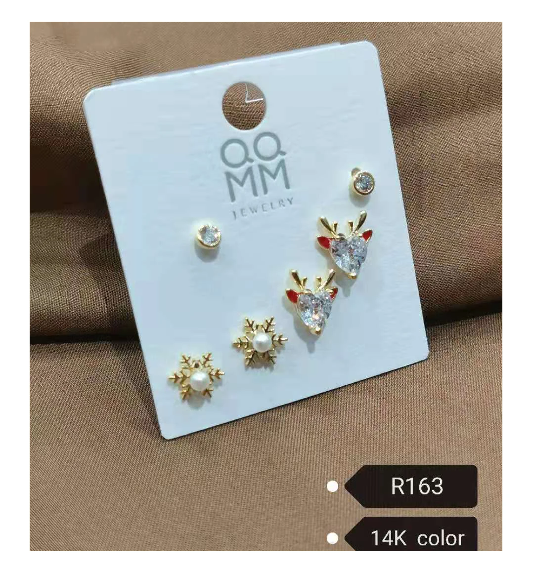 qqmm Xuping Little Freshwater Pearl Fawn Real gold plated hoop Earrings S925 Fashion stud earring Jewelry For Women Girl Gift