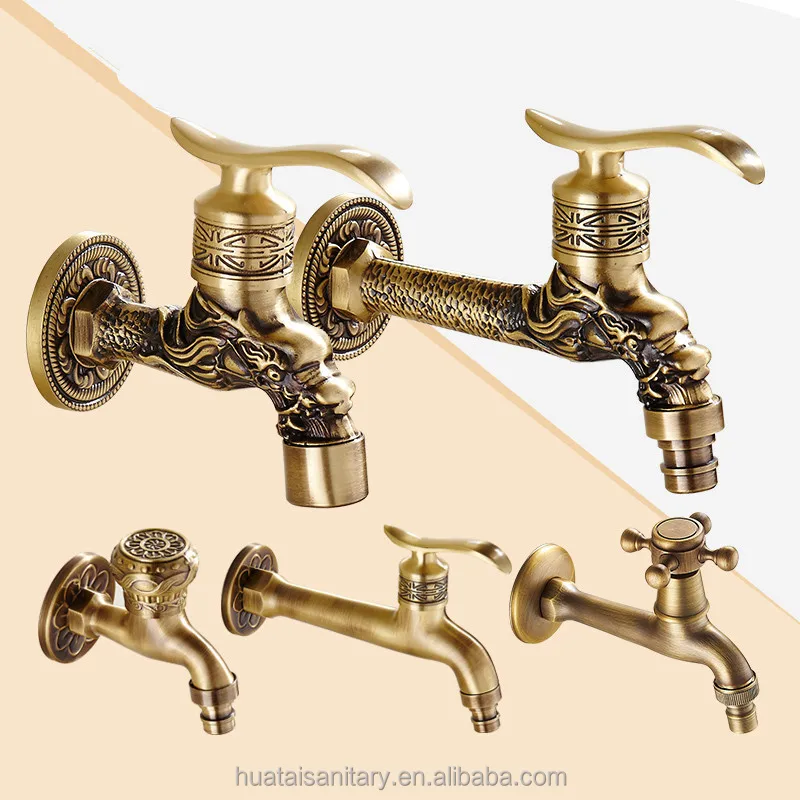 china yuhuan mixer brass cold washing water matt black antique bronze inlet washing machine taps