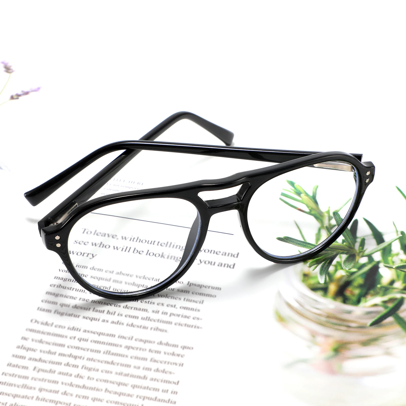 2023 Factory Direct Price TR90 Black Glasses Frame Clear Lens Oval Eyewear For Optical Glasses