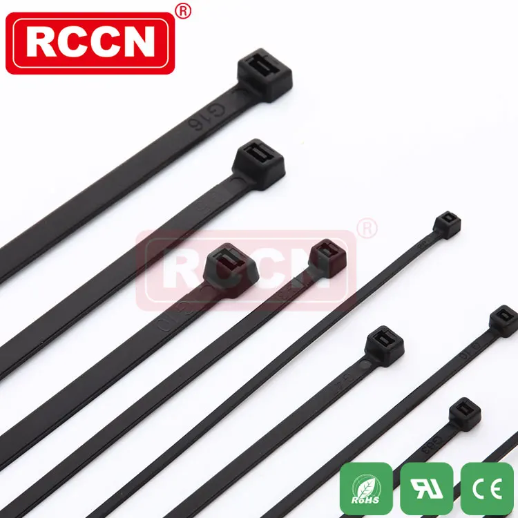 RCCN Weather Resistant G200STUV Nylon Cable Tie Black Nylon UV Resistant Electric Cable Ties UV Resistant Plastic Ties