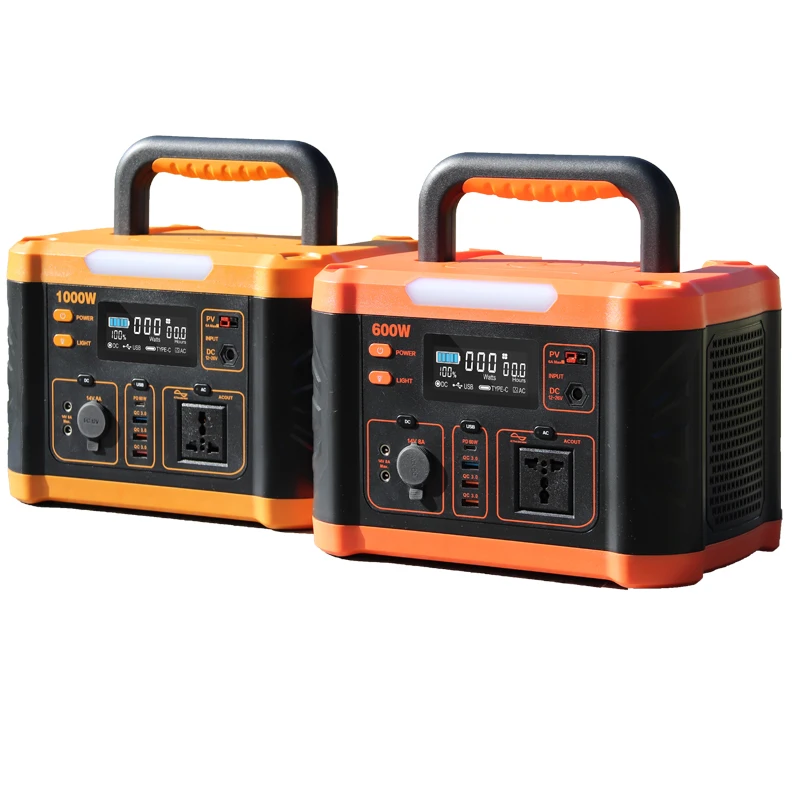 Muti-color Portable Power Generator Emergency Power Supply Solar Rechargeable Station Outdoor 600W Solar Panel Lithium Ion MPPT