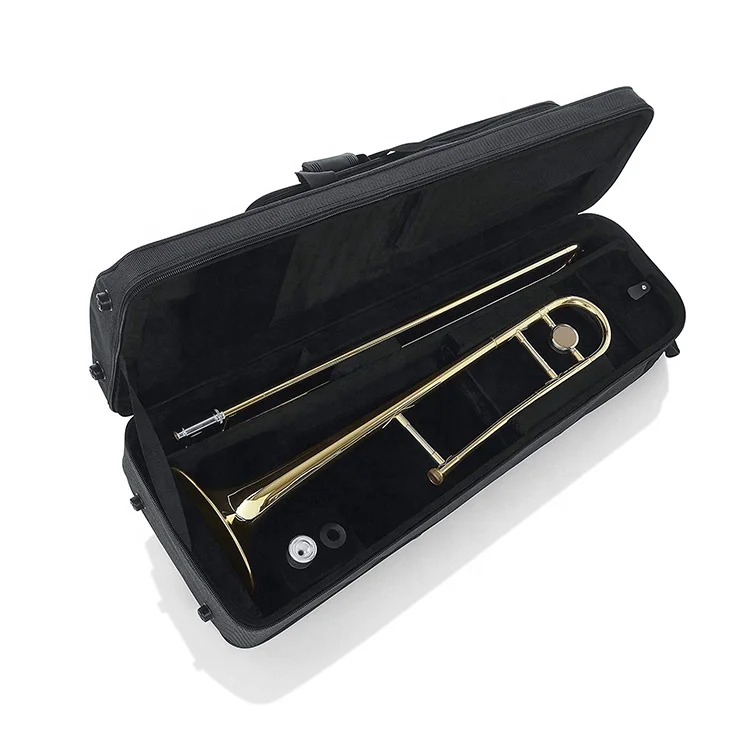 Factory wholesale High quality custom trombone case Easy Carring instrument case black musical instrument bag