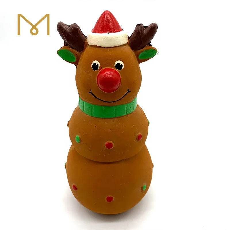 Durable Christmas gifts Handmade Latex Rubber  Elk Dog Pet Cat Toy Christmas