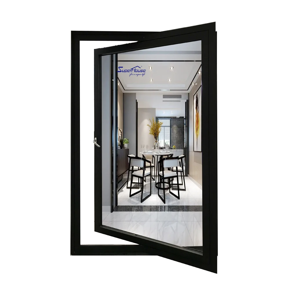 AS2047 NFRC NOA стандартная устойчивая к ураганам дешевая цена с двойным остеклением Регулируемая ударная алюминиевая Поворотная дверь