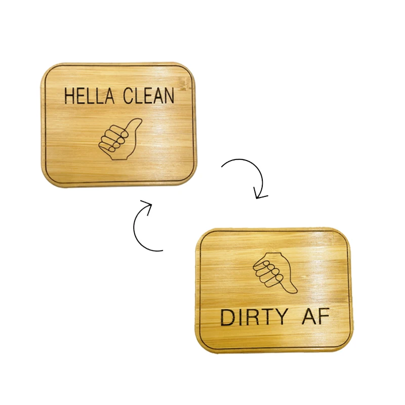 Clean and Dirty Sign Dishwasher Magnet High Quality bamboo Dishwasher Magnet Clean and Dirty Sign With Best Price