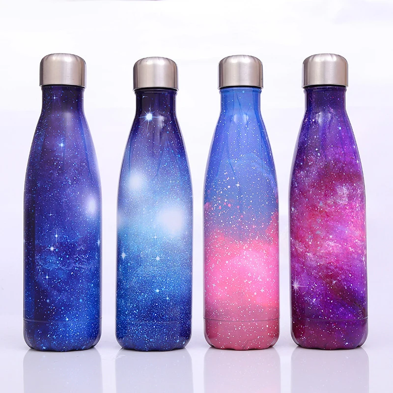 2019 Amazon Hot Sale 17oz Wood Double Wall Vacuum Insulated Coke Cola Shape Water Bottle