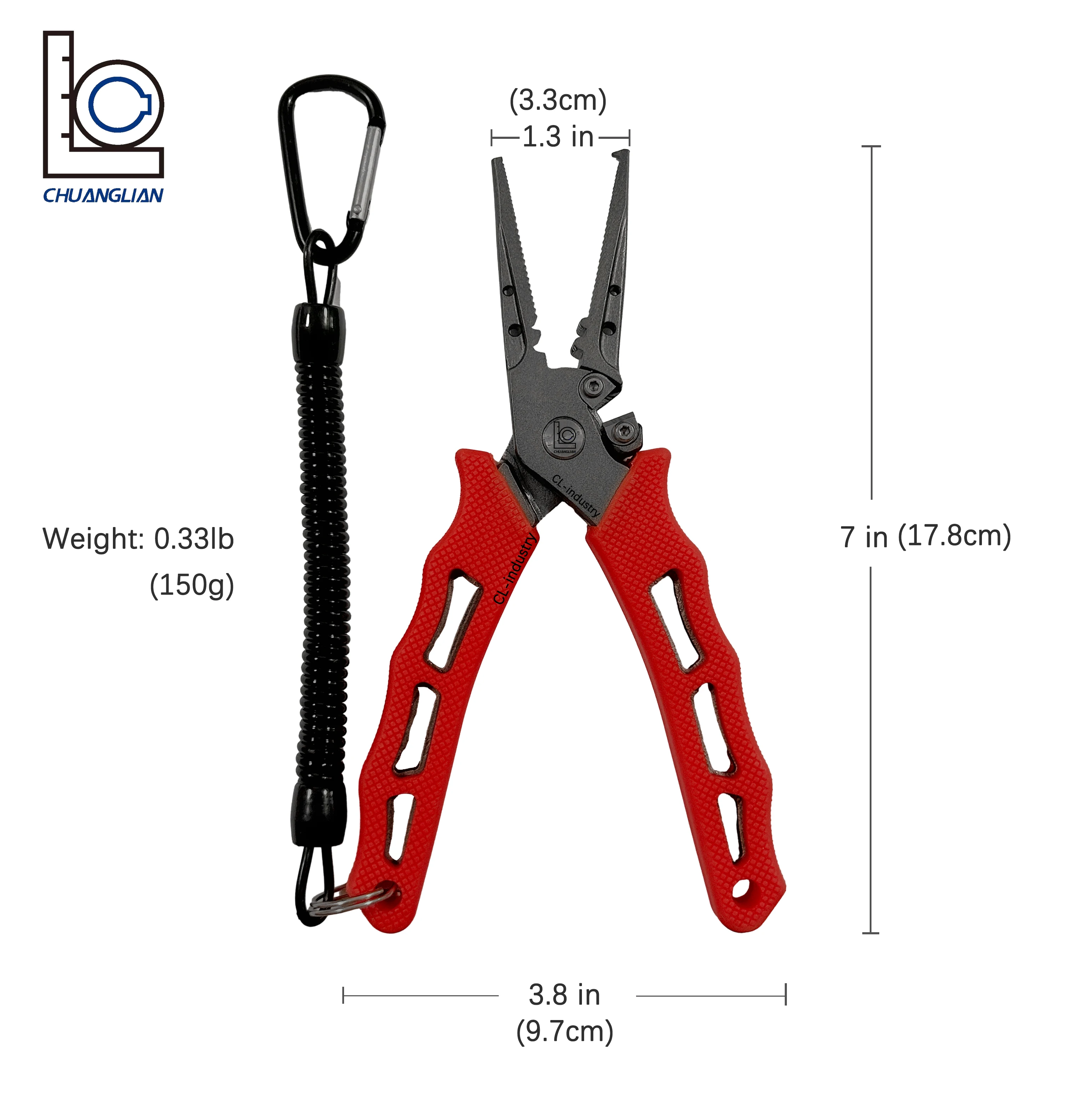 Factory supply high quality 7in spring loaded stainless steel fishing tools fishing pliers for saltwater and freshwater