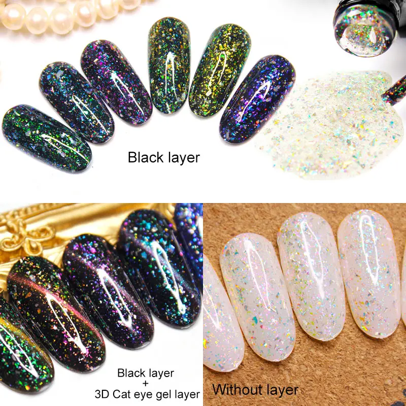 Venalisa nail art 6 color aluminum foil sequin sparkling luminescence pigment nail platinum diamond glitter peacock gelpolish
