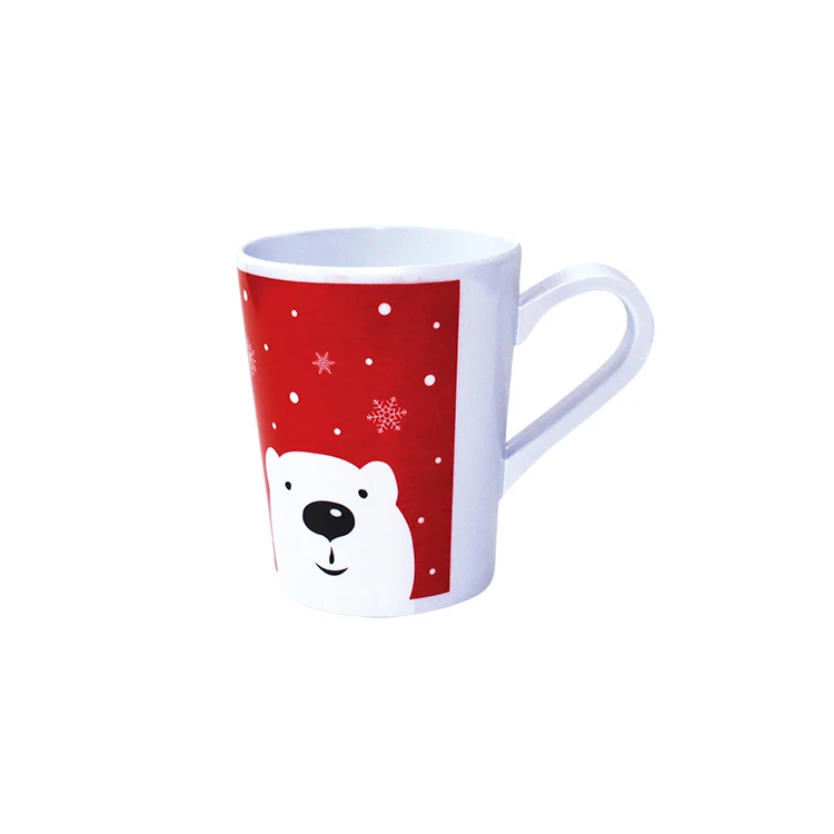 High Quality Polar Bear Christmas Red Wholesale Plastic Melamine Milk Cup Coffee Mug