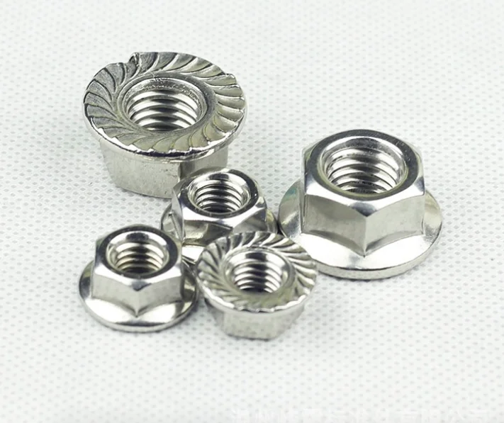 Manufacturer High quality Stainless steel 304 316 DIN6923 hex serrated flange nut M20 M18 c/w bolt and spring washer