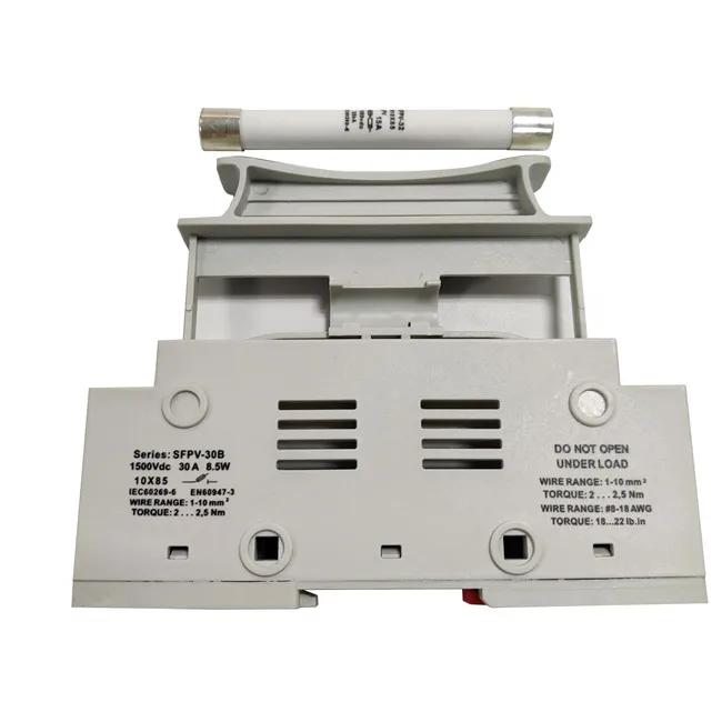 SeanRo wholesale Din Rail Fuse Holder Solar PV DC 1500V 1-30A 30 amp fusibles thermal porcelain fuse with Base