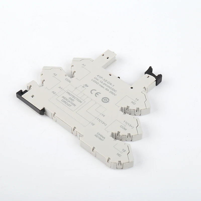 41F-1Z-C4 Din Rail тонкий релейный разъём 6 22 мм толщина PLC реле 230VAC 1 канал