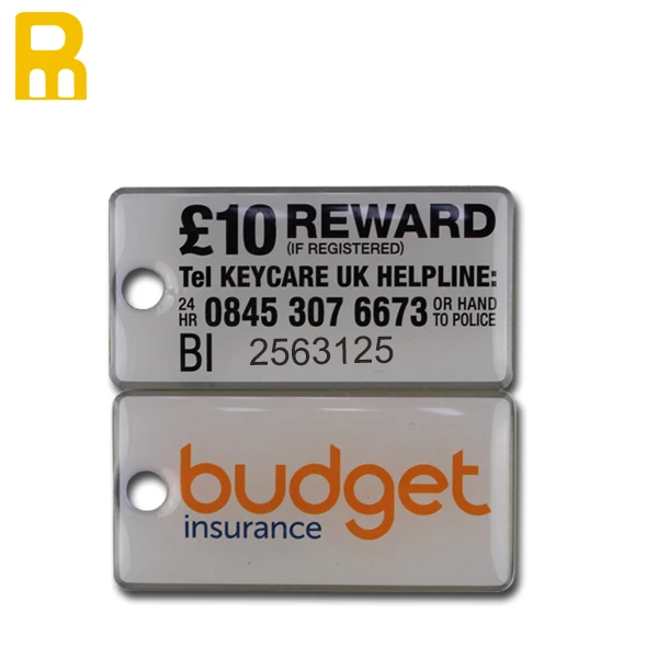 Wholesale Promotional Keychain QR Code Scannable Key Tag ID Number Key Fobs Hotel Keychains