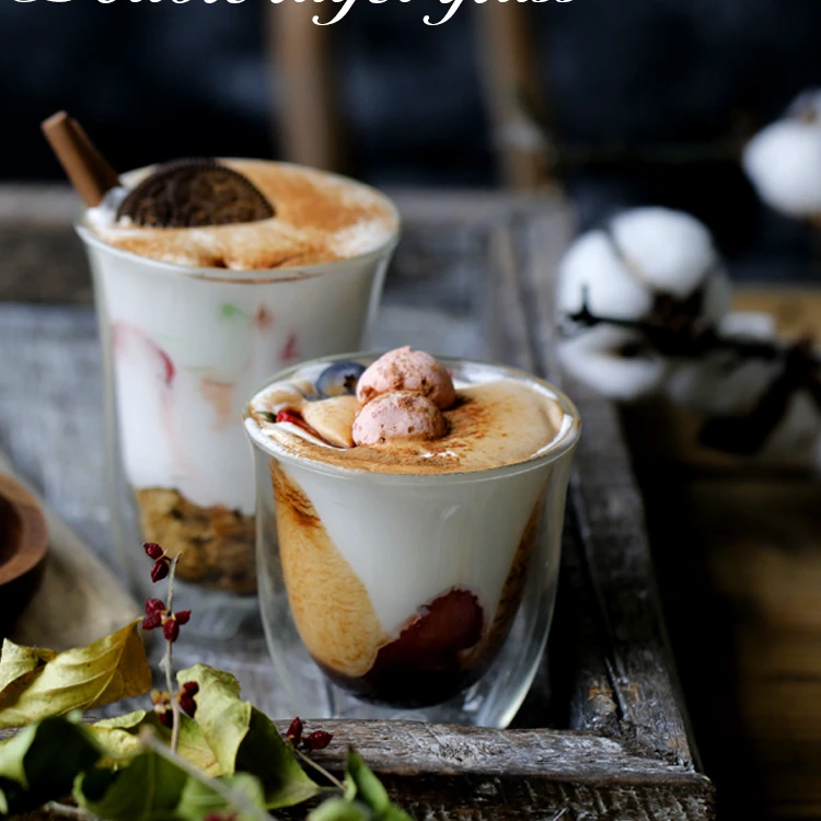 High Quality Double Wall Glass Coffee Cup 200ml 300ml Clear Glass Cups