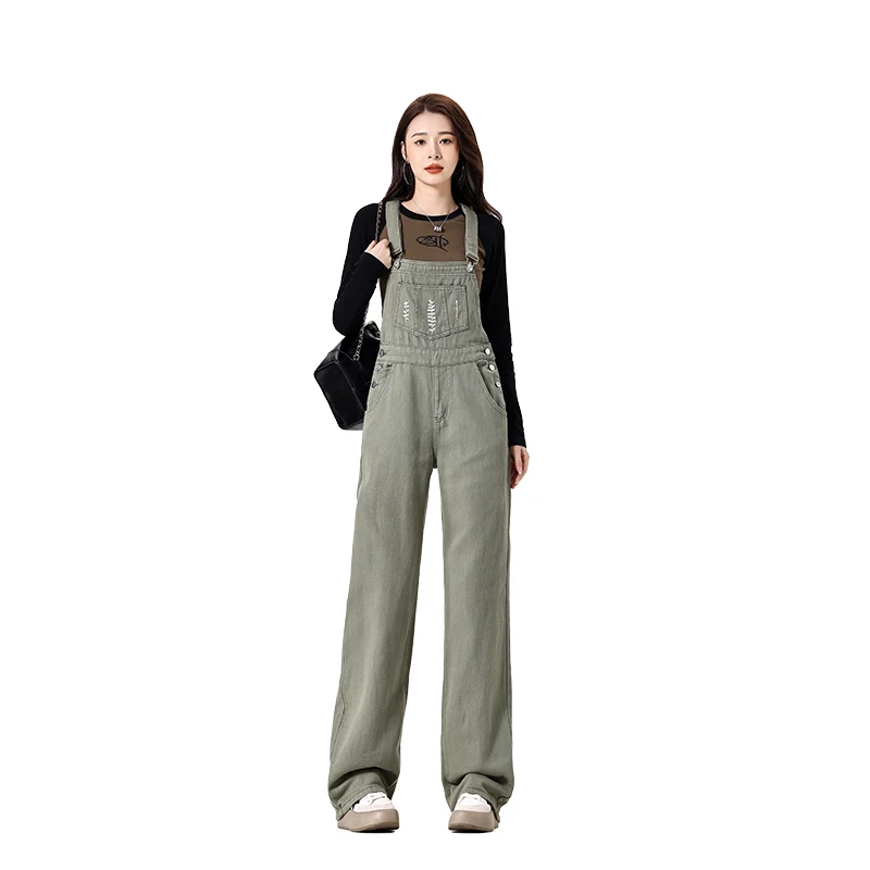 Womens Casual Overalls Sleeveless Long Jumpsuit Printed Work Bib Denim Overalls Dungarees For Women