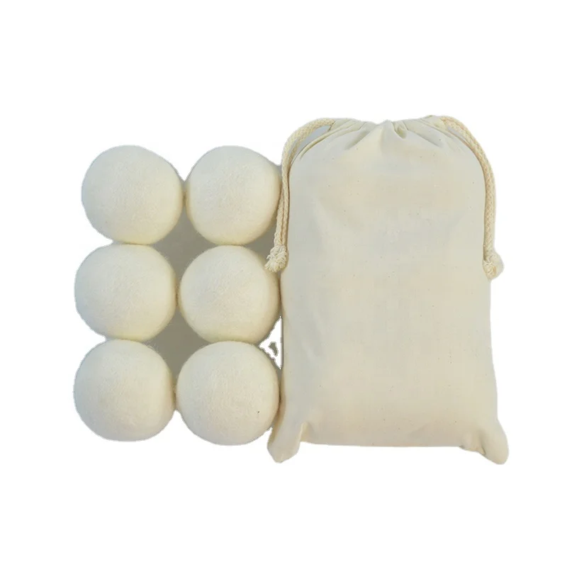 Natural Fabric Softener 100% New Zealand Wool Dryer Ball organic 100% handmade dryer wool balls 6 Pack laundry wool ball dryer