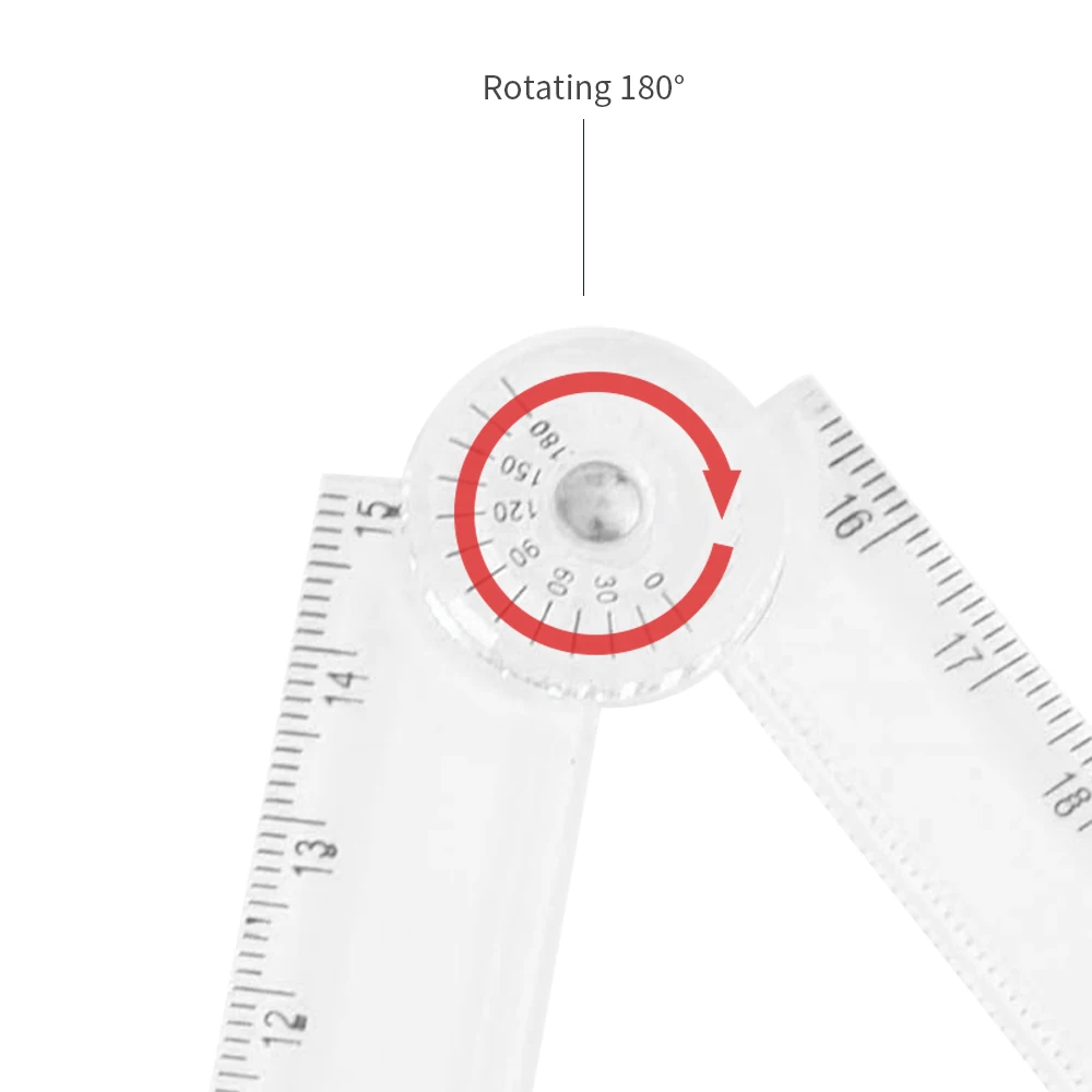Customization Logo Goniometer Can Rotate 360 Degree , Quick Angle Protractor Measuring Tool  Clear Plastic  Ruler