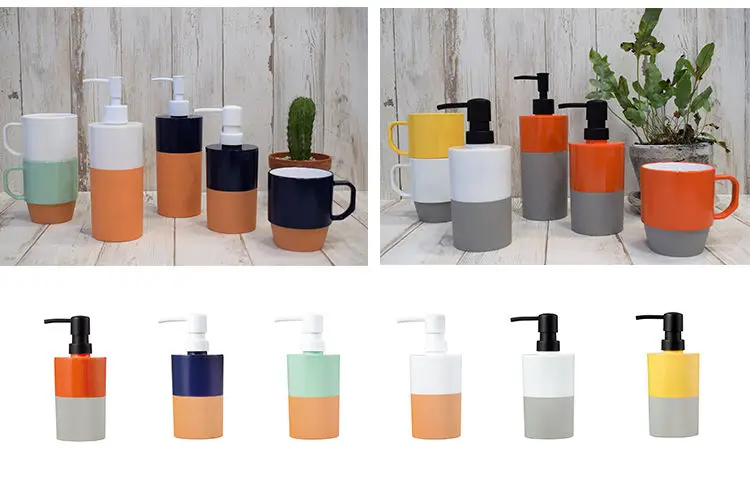 Japanese wholesale terra cotta manual soap plastic dispensers 360ml