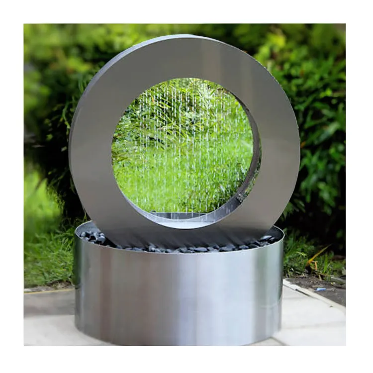 Outdoor Metal Water Features Landscape Corten Steel Water Fountains Indoor  Stainless Steel Waterfall Fountain