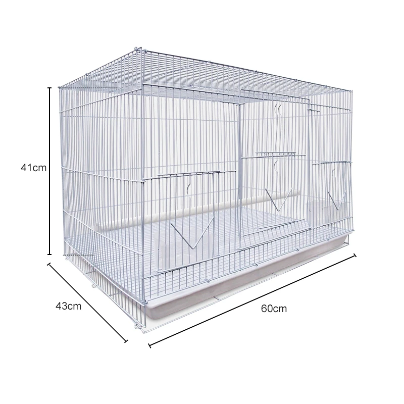60cm Iron Wire cage perroquet Bird Breeding Pet Cages Import Quality White Parrot Bird Carrier Cage With Standing