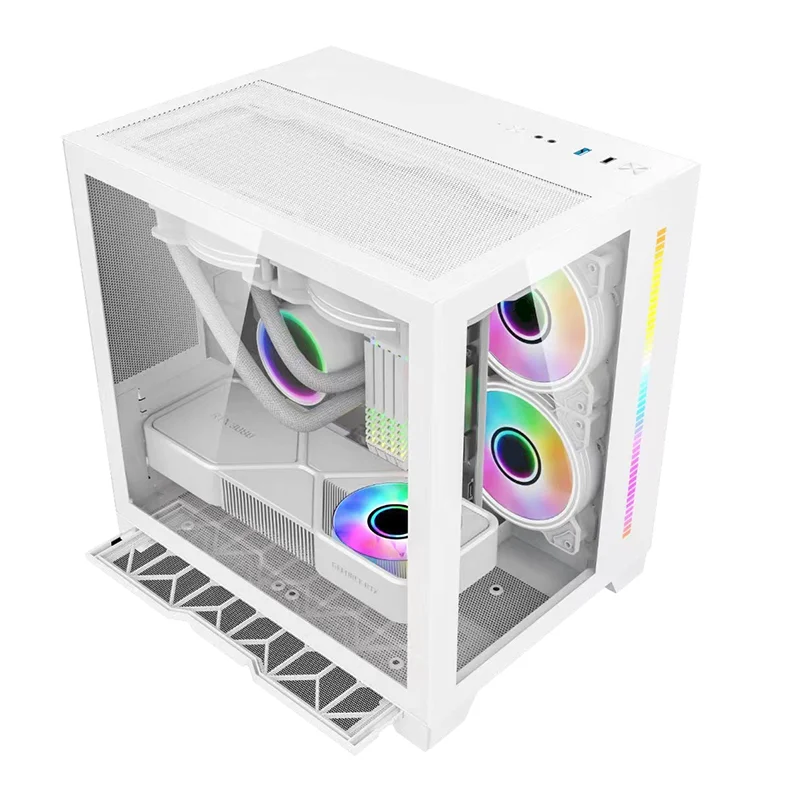 Side Tempered Glass ITX/M-ATX Pc Case Gaming Cabinet Computer Cpu Server Chassis