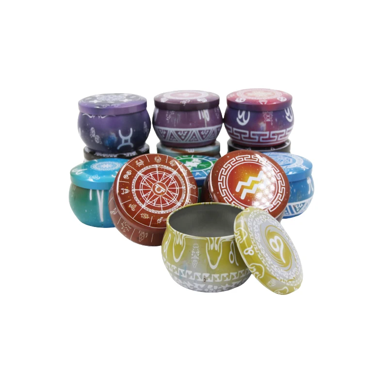 Factory price different printings empty tin candle round tin cans