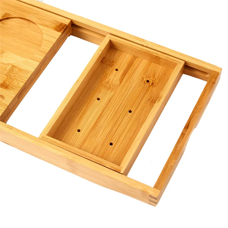 Housewarming Christmas Gift Bathtub Accessories  Bath Caddy Bamboo Bathtub Tray