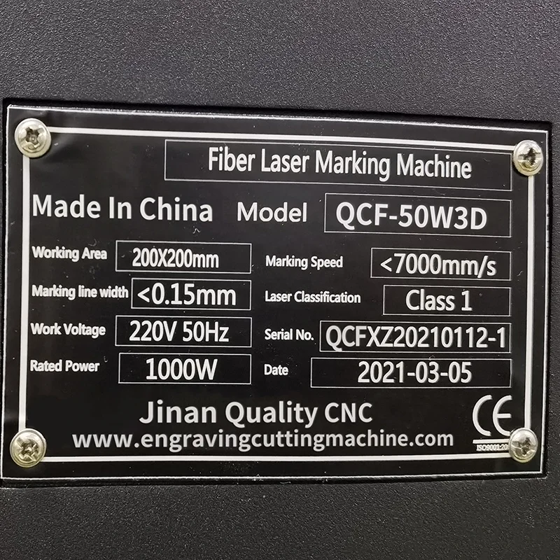 3D Fiber Laser Engraving Machine Curved Surface Dynamic Focusing 50w fiber laser marking machine