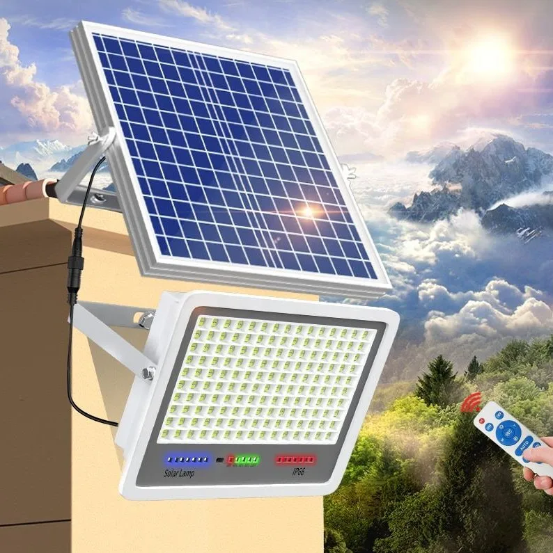 Solar Light Outdoor Lighting Waterproof IP67 Wall lights Lamp 100W LED Solar Spotlight With Solar Panel