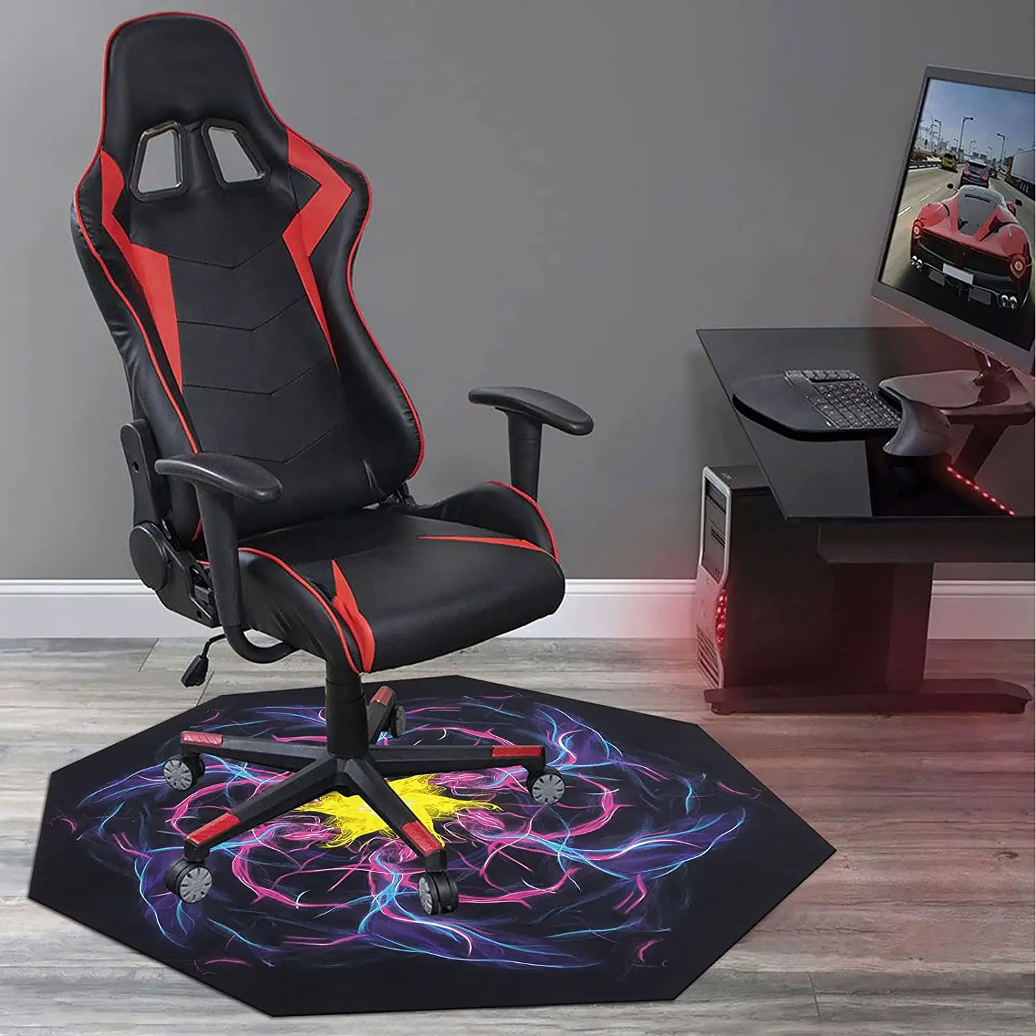 Natural Rubber Base Surface Fabric Protect Tile Plank Floors Hardwood Pads Office Gaming Floor Desk Play  Mat Chair Mat