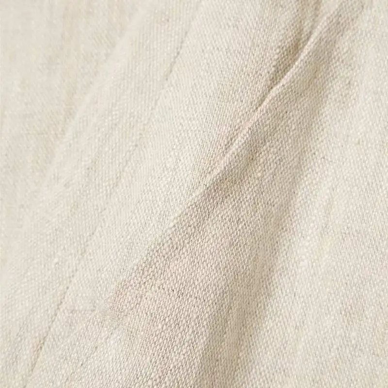 OEM Custom Fashion Frayed Edge Trousers Loose Wide Leg Drawstring Belt Korea Linen Pants for Women