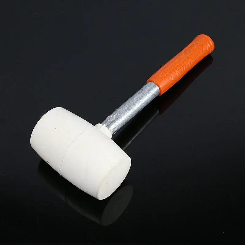 White Steel tube handle rubber mallet hammer