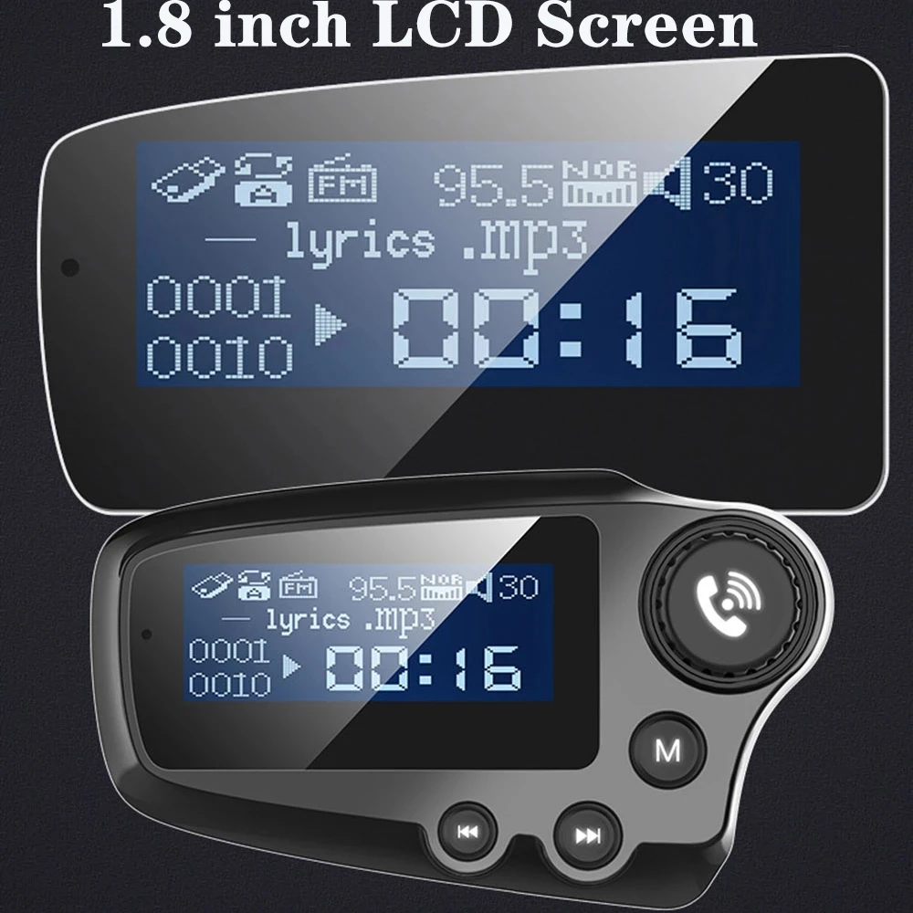 BT FM Transmitter Modulator Car MP3 AUX Audio Player 360 Degree Rotation Car Handsfree Kit QC 3.0 Quick Charge