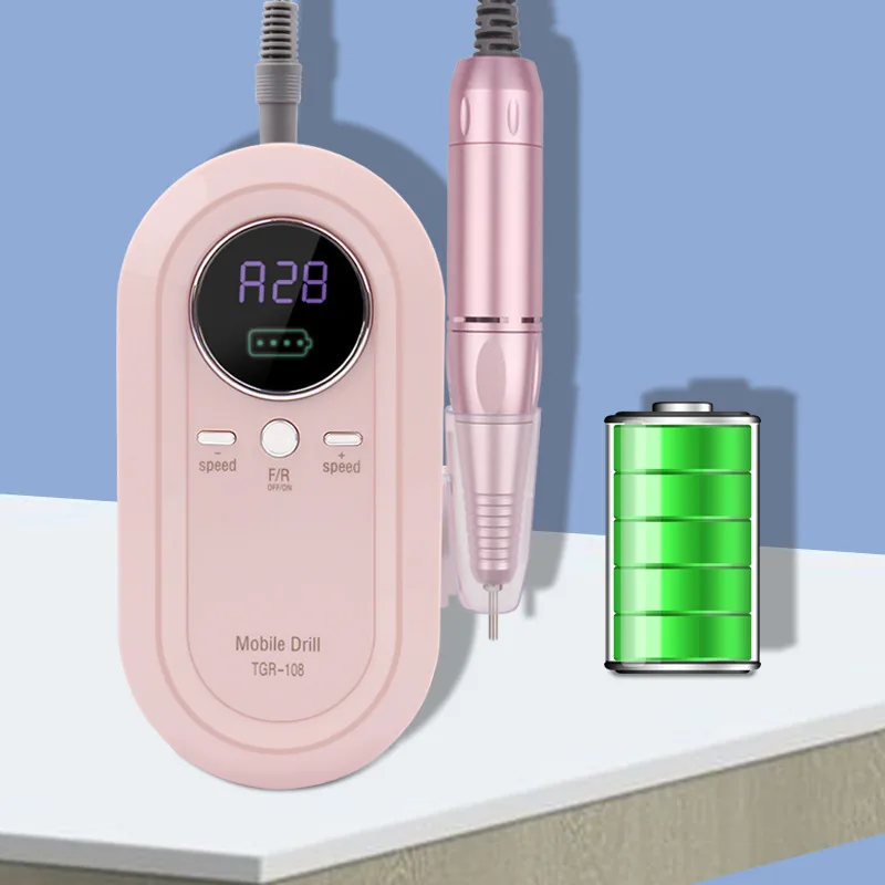 Newest Professional Battery Nail Electric Manicure 30000rpm Cordless Pedicure Nail Set Nail Drill with strong power