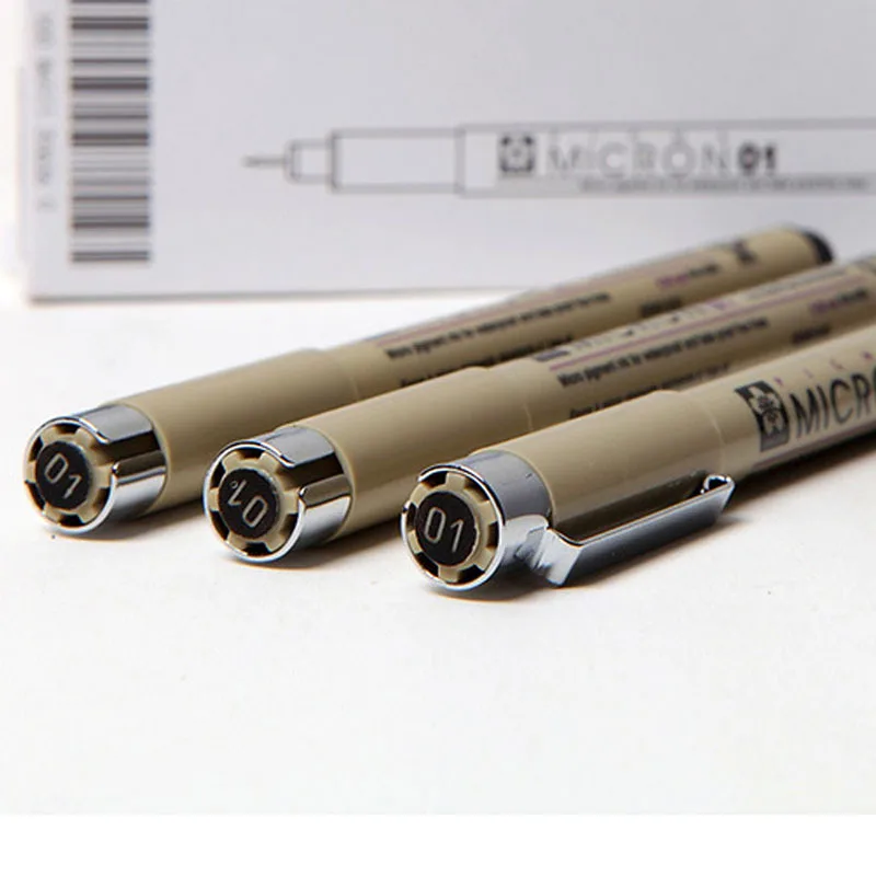 
Hot Selling Sakura black colour professional micro pen drawing needle pen 10 different type of tip markers for sketching 