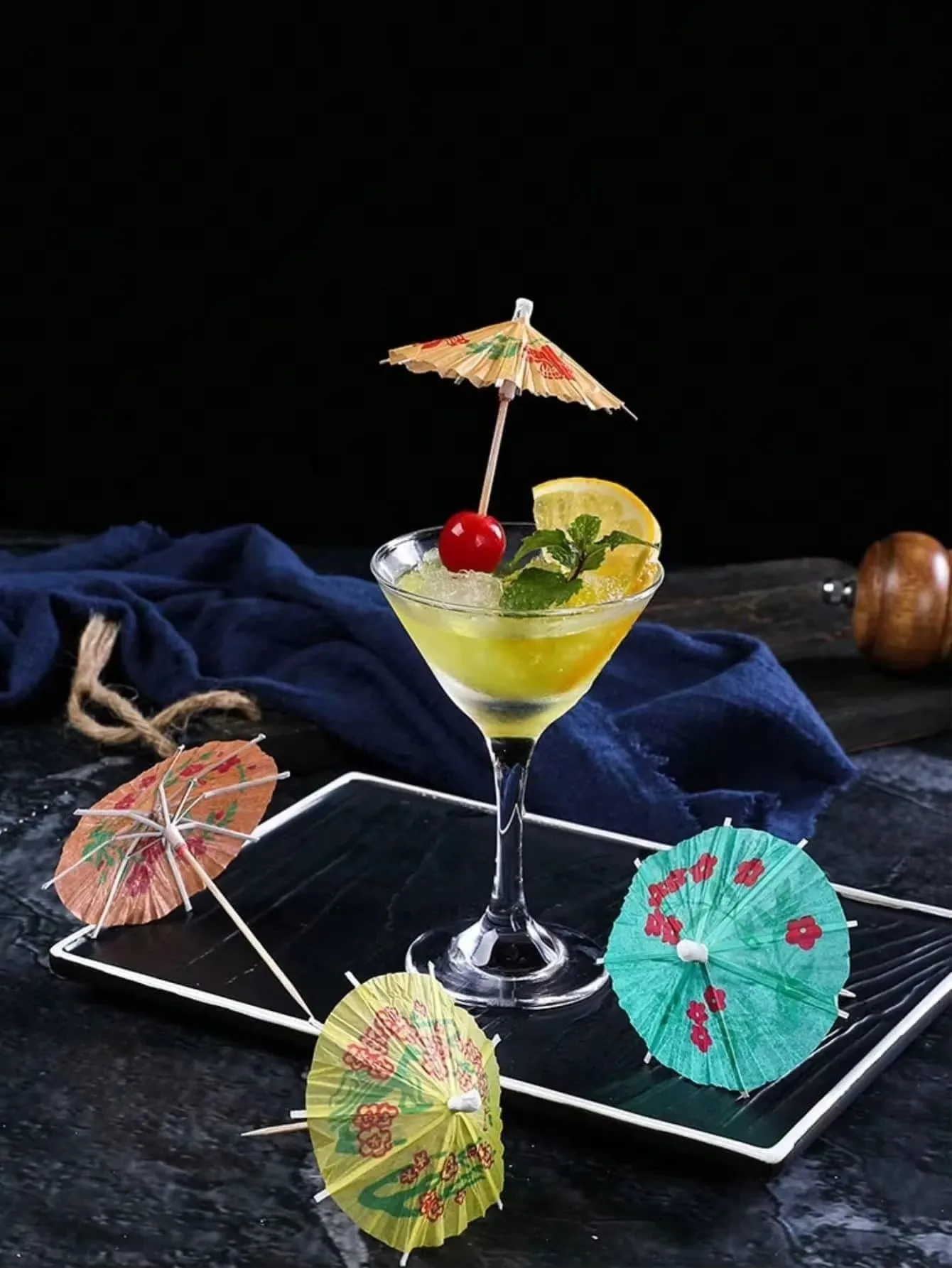 Cocktail Drink Umbrella Toothpick Beverage Umbrella Cocktail Pick, Mini Beverage Umbrella Cocktail Toothpick Hawaiian