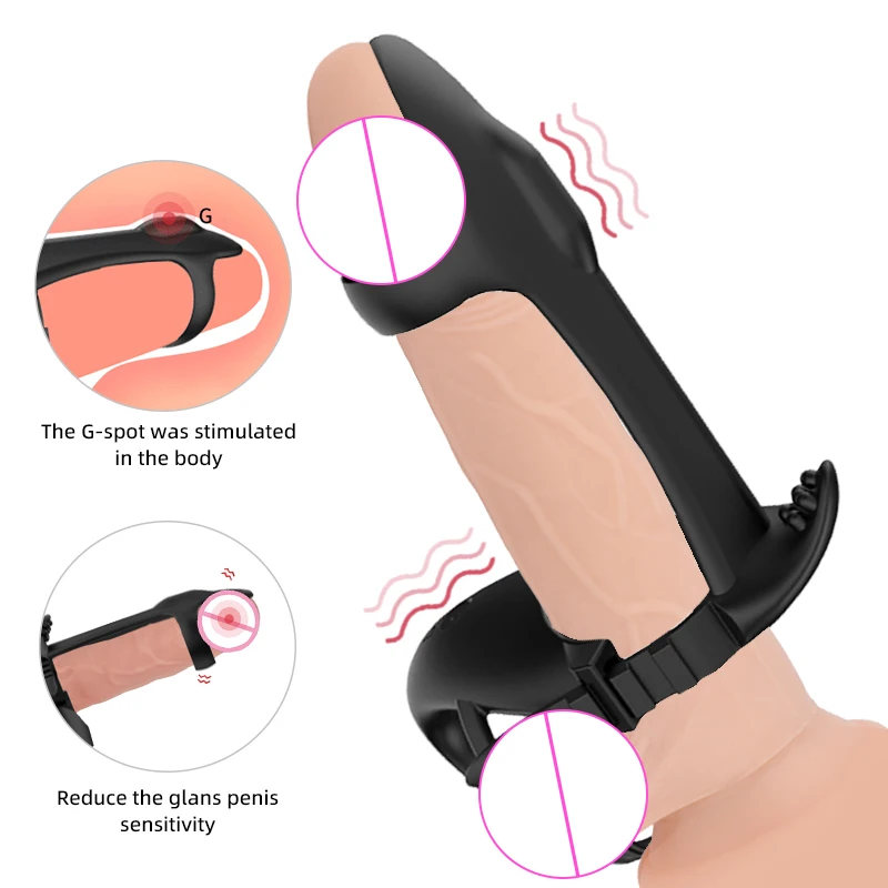 Wholesale rechargeable 10 speeds silicone men vibrating resizeable cock penis ring vibrator sleeve powerful sex toys for couple