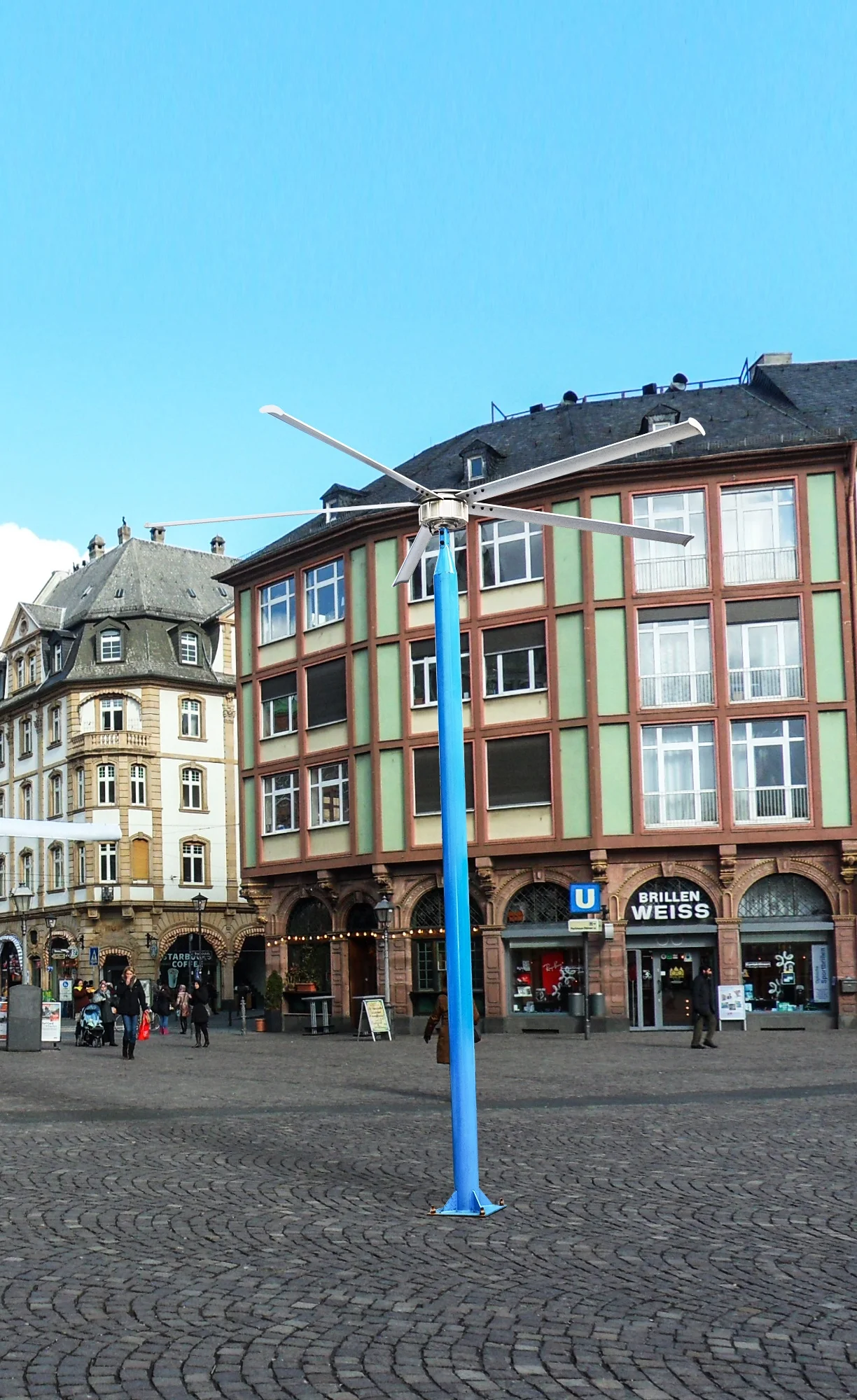 Guangzhou QX 5,2 м беззубчатый стоячий вентилятор типа HVLS Airpole для развлекательных помещений 50 Гц/60 Гц 2 года автономного Qixiang 0,66 кВт