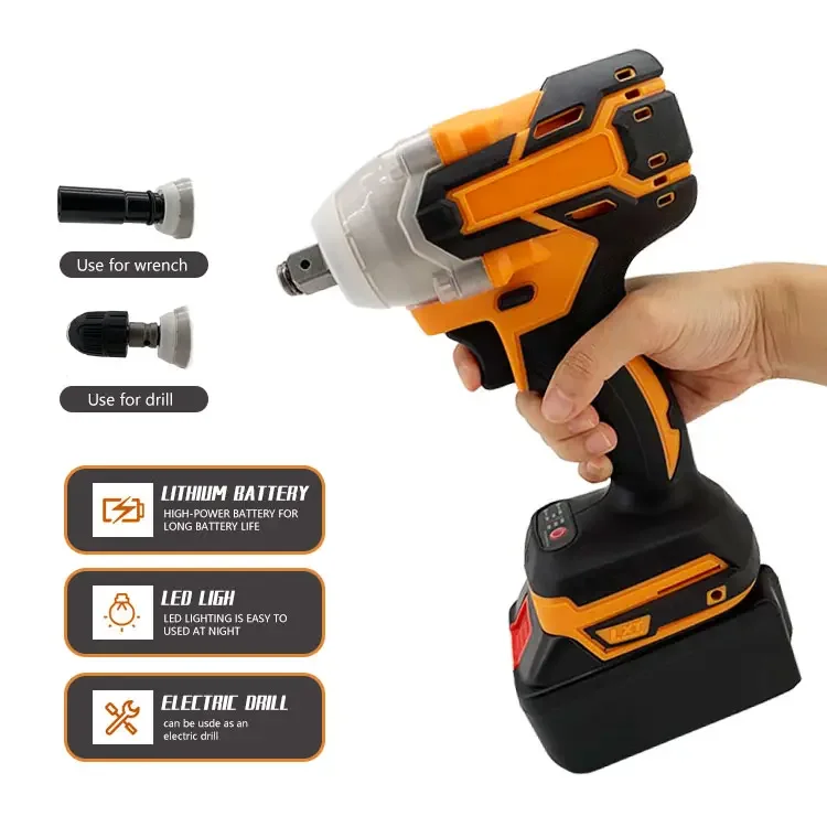 Cordless Impact Wrench 1/2 inch  20V Max Battery 550 Ft-lbs Brushless High Torque Power Tool
