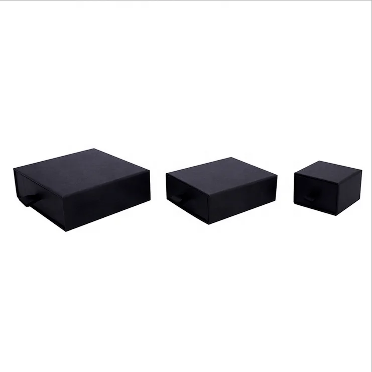 
Retail black cardboard slide paper jewelry earring box 