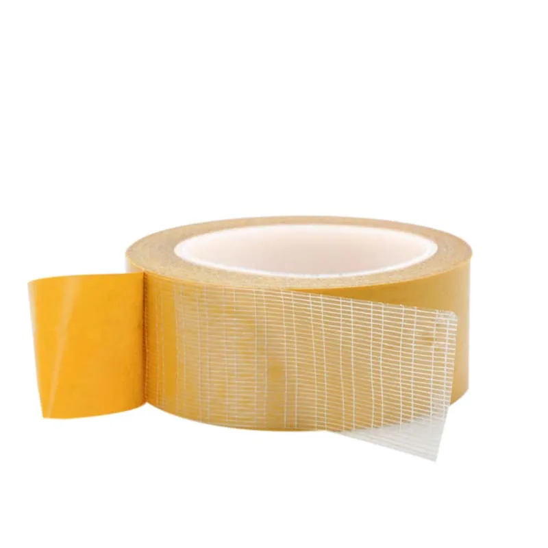 D/S hotmelt glue Cross Weave Fiber Adhesive Double Sided carpet Fiberglass mesh Tape
