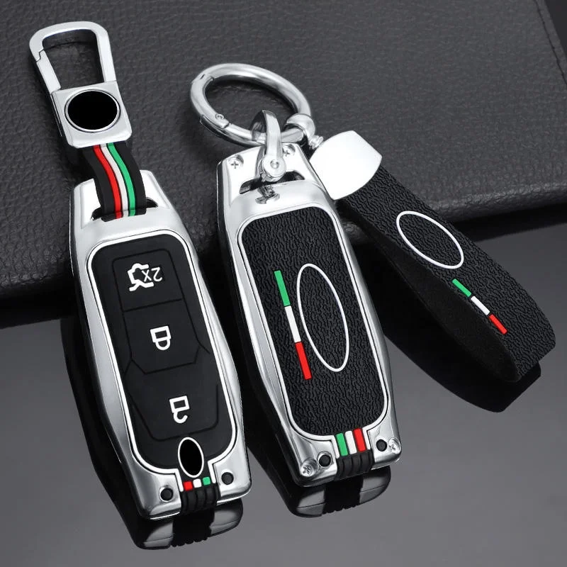 New Design 2023 Car Accessories Quality Zinc Alloy Car Key Cover For Ford Focus 3 4 St Mondeo 5 Mk5 Mustang F-150 Explorer Edge